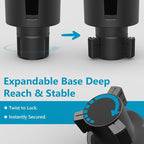 Car Cup Holder Expander with Offset Adjustable Base, Compatible with Hydro Flasks 32/40 Ounce, Compatible with Yeti Ramblers 20/26/30 Ounce, Other Bottles in 3.4"-3.8" (Black)