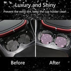 2pcs Bling Car Cup Holder Coaster, 2.75 inch Anti-Slip Shockproof Universal Fashion Car Coasters Insert Bling Crystal Rhinestone Automotive Interior Accessories for Women (2 pcs, Pink)