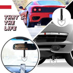 Bling Car Accessories Bling Heart Handle Ring Car Accessory for Women Heart Hand Strap Drift Charm Rear Bumper Warning Ring Decor for auto Bus Interior Exterior Decoration(White,Devil Style)