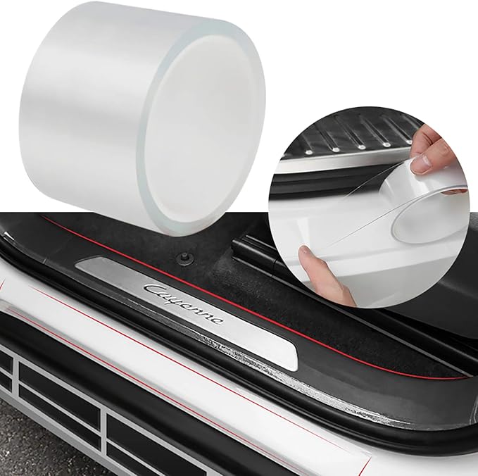 Universal Car Door Edge Guard, 2.7In x 33Ft Door Sill Protector, Automotive Anti-Collision Strip for Car Door Edge/Front and Rear Bumper/Door Sill Protector, Transparent