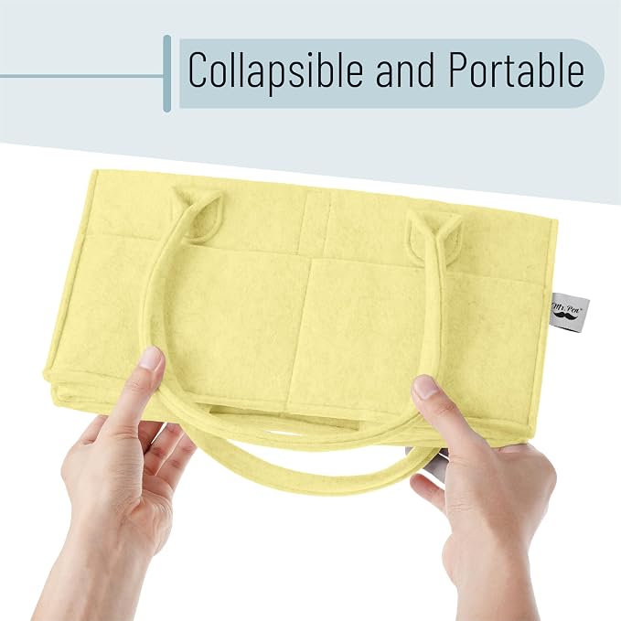 Mr. Pen- Baby Diaper Caddy Organizer, Lemon Glow | Nursery Storage Bin and Car Organizer for Diapers and Baby Wipes