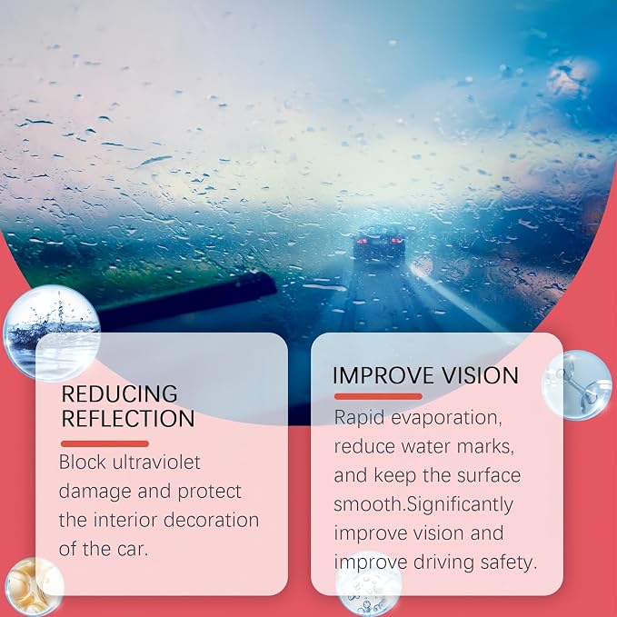 Automotive Oil Film Cleaning Brush with Sprayer，Reusable Glass Oil Film Remover for Car Windows & Windshields，Antifog & Rainproof Glass Cleaning Board 4 FL OZ