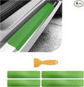 4 PCS Car Door Sill Protector, 3D Carbon Fiber Auto Door Entry Edge Guard Protection Trim, Anti-Scratch Threshold Cover Strips, Sill Protection Sticker for Car SUV Truck (Green)
