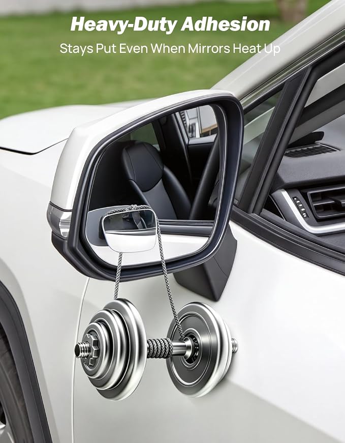 Blind Spot Mirror 2 Pack HD Frameless Convex Glass for Wide Angle View and Safer Lane Changing Compatible with Cars SUVs Trucks RVs Easy Stick On & Long Lasting Durability