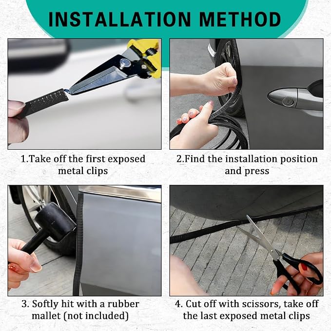 33ft (10m) Car Door Edge Guards, Car Door Protector, No-Glue Required Rubber Seal U Shape Automotive Door Entry Guard, Auto Door Edge Molding Protection for Most Vehicles (Black, 33Ft)