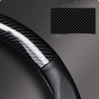Steering Wheel Cover, Universal 15 Inch Fashion Sport Microfiber Leather Carbon Fiber Auto Car Steering Wheel Cover for Men, Anti-Slip Car Interior Accessories, Black