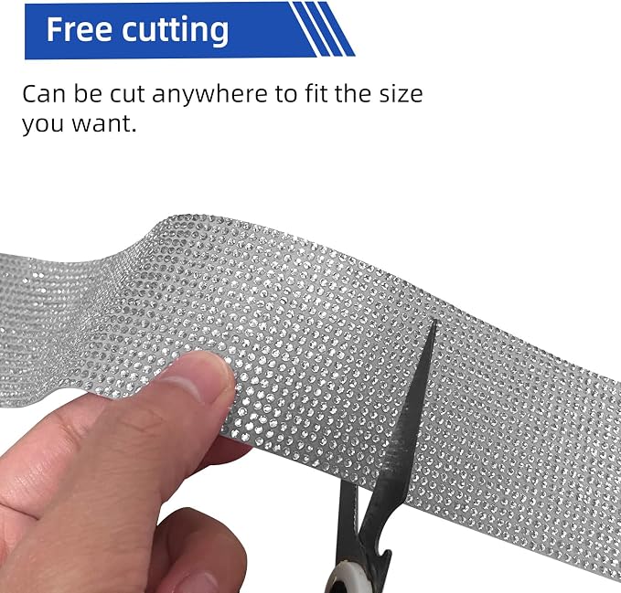 NETEPEM Bling Car Door Sill Protector 2PCS Car Door Edge Guard Rhinestones Door Threshold Protection 23.62x1.96 inch Anti-Scratch Strip Sticker Universal Bling Car Accessories(Silver)