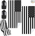 Car Seat Towel Covers with Storage Bag, 63 x 32 Inch Universal Non Slip Waterproof Sweat Protector for Car Truck, Gym Swimming Running, Machine Washable(2 Pack,Black White American Flag)