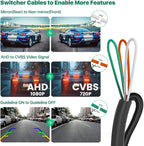 AHD 1080P Backup Camera Only Compatible with Monitors Radio Head Units Supporting AHD 25HZ/PAL Video Signal, Reverse Rear/Front/Side View Camera, Adjustable Fisheye Lens(Black)