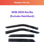 KPY Rain Guards Fit for 2018-2023 Kia Rio, Out-Channel Window Visors Vent Wind Deflectors 4PC, Car Accessories for 18-23 Rio (Excludes Hatchback)