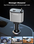 【Upgraded】 Retractable Car Charger 4 in 1, Fast Car Phone Charger with Cord 2.6ft, USB C and Apple Car Charger Adapter, Compatible with iPhone 17/16/15/15 Pro Max/14/13/12/11, Galaxy, Pixel