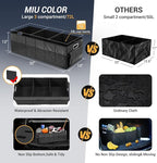 Trunk Organizer for SUV, Sturdy Car Organizer, Non-Slip Bottom, Folded Storage Organizer for Sedan, Van, Jeep, Grocery, Car Accessories, Large 3 Compartments, Art Black,32"×13"×10.6"