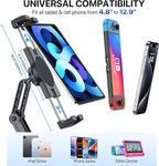 Cup Holder Tablet Mount for Car, [2025 Latest Upgraded] Adjustable Long Neck Car Tablet Holder Friendly Compatible with iPad, Pro, Air, Mini Samsung Galaxy Tab, All 6.1-12.9" Tab