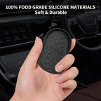 ME.FAN Car Coasters for Cup Holders [4 Pack] - 2.75In Silicone Auto Mug Mats - Universal Non-Slip Recessed Car Interior AccessoriesBlack