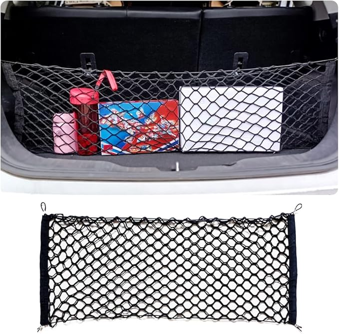 Car Rear Cargo Net with Good Elasticity&Tensile Strength Trunk Organizer for SUV Truck,Ideal Keeps Overlanding Accessories,Car Camping Accessories (M(35.43' x15.74''))