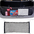 Car Rear Cargo Net with Good Elasticity&Tensile Strength Trunk Organizer for SUV Truck,Ideal Keeps Overlanding Accessories,Car Camping Accessories (M(35.43' x15.74''))