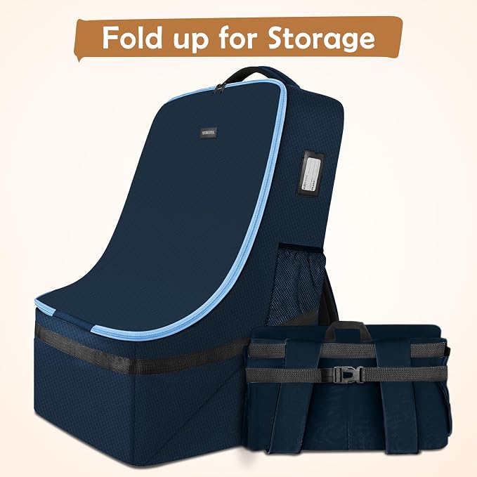 Padded Carseat Travel Bag, Car Seat Travel Cover Backpack with Shoulder Straps, Gate Check Car Seat Bag, Baby Airplane Travel Essentials