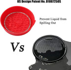 Car Cup Coaster Universal Non-Slip Cup Holders Bling Crystal Rhinestone Car Interior Accessories 4 Pack Red