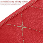 Auto Center Console Pad, PU Leather Car Center Console Box Cushion, Non Slip Soft Armrest Seat Box Cover, Waterproof Vehicle Armrest Protector for SUV, Truck, Car (Rhombic Lattice Red/Beige)