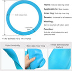 Car Steering Wheel Cover, 13 to 14.17 inches Anti-Slip Silicone Steering Wheel Protector, Soft Flexible Shock-Absorbent Steering Wheel Protective Cover for Most Car Models (Blue)