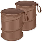 Car Trash Can, 2 Packs Mini Car Garbage Can, Collapsible Trash Bin | Pop-Up Trash Can for Car Front Back Seat, Portable Car Trash Bag Hanging for Vehicle SUV Rv Truck Accessories Interior, Brown