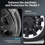 Wheel Rim Protector for Tesla Model Y 20 Inch Induction Wheels All-in-one Car Tire Trim Rings Rim Case Hubcaps Wheel Cover 2020-2024 Model Y Accessories