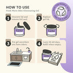 Lavender Odor Removing Gel, 15 oz. | Odor Absorbers for Home | Safer Odor Relief | Natural Plant-Based Odor Eliminator | Every 15 oz. Lasts 30-60 Days | for Cooking, Trash & Pets