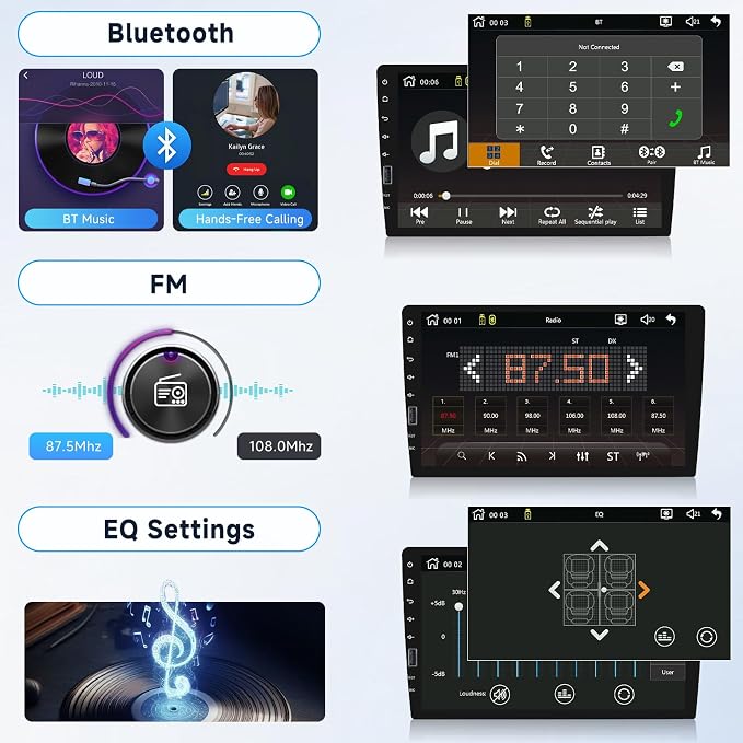 Single Din Car Stereo with Wireless Carplay & Android Auto-9 Inch IPS Touch Screen Radio with Bluetooth GPS, Mirror Link, FM Radio,SWC/USB/DSP+ Backup Camera
