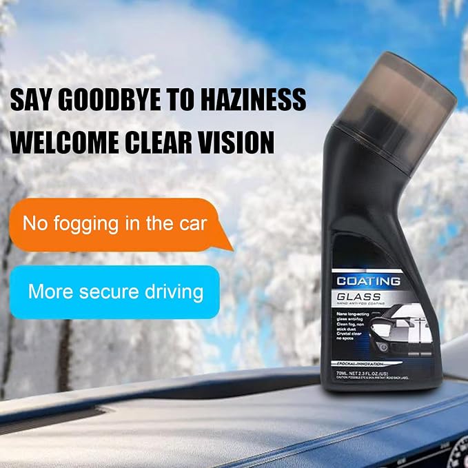 Car Glass Anti-Fog Agent - 90ml Auto Windshield Waterproof Defogging Agent, Highly Efficient Car Care Tool for RV, Small Cars, Sedan, Truck, SUV, Fog-Resistant Windshield for Clear Driving