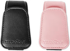Magnetic Sunglass Holder for Car Visor,Leather Glasses Holder,Vehicle Accessories Sunglasses Visor Clip for Truck 2 Pack (Black Pink)