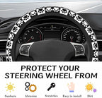 Steering Wheel Cover Accessories Neoprene Cover, Breathable Non-Slip Easy to Install Suitable for Women Men, 14.5-15.5 Inch for Car SUV Van Truck Universal - Grid Claw Print