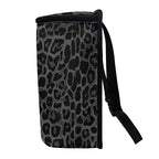 Black Leopard Print Car Trash Can with Lid, Leak Proof Auto Trash Bag Hanging Vehicle Garbage Can Multipurpose Storage Container for Back Seat Road Trip