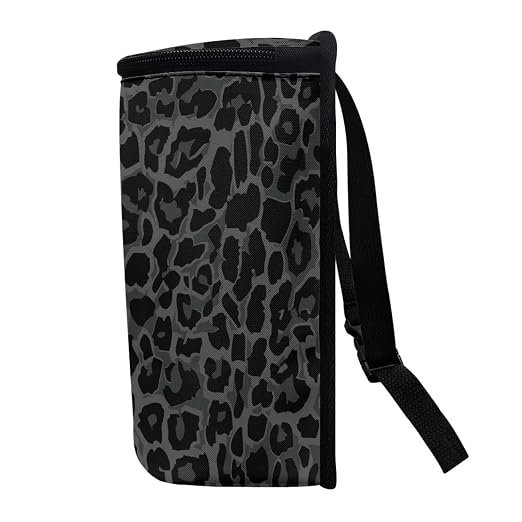 Black Leopard Print Car Trash Can with Lid, Leak Proof Auto Trash Bag Hanging Vehicle Garbage Can Multipurpose Storage Container for Back Seat Road Trip
