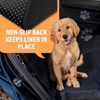 Waterproof Hammock Standard Car Seat Cover, Fits Sedans Hatchbacks Crossovers Coupes Compact Vehicles, Secure Convertible Travel Bed Protects Backseat Cargo from Dogs, Black w/Black Trim