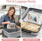 Clear Makeup Bag - TSA Approved Toiletry Bag for Carry-on & Checked Luggage, Water Resistant Car Storage Organizer with Reinforced Seams