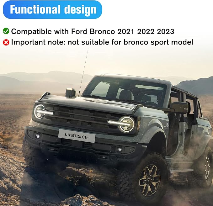 Trunk Storage Tray Organizers Rear Cargo Side Box is Applicable to Ford Bronco 2021 2022 2023 4 Door, Trunk Caddy Box, Internal Accessories, Black Matte Finish (Left Storage Box)