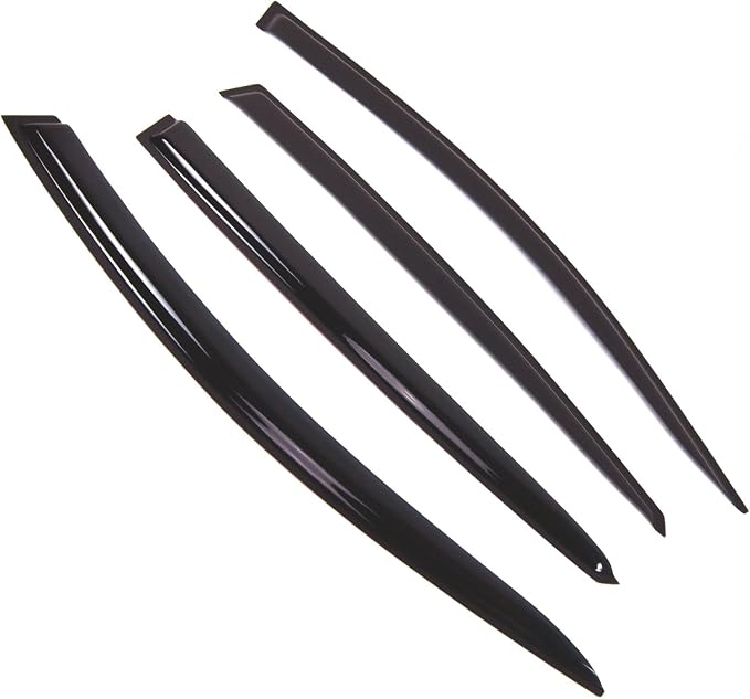 WD2-563 Dark Smoke 4 Pcs Set Window Visor (Outside Mount) Deflector Rain Guard Compatible with 2010-2015 Kia Optima