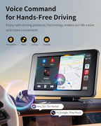 Wireless CarPlay & Android Auto Screen for Car - 7" Portable Car Stereo with 1080P Backup Camera, GPS Navigation, Voice Control, Bluetooth, FM, AUX - Universal Plug & Play Head Unit for Older Vehicles