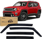 Window Rain Guards for Jeep Renegade 2015 2016 2017 2018 2019 2020 2021 2022 2023 2024, Window Wind Deflectors Vent Visors, Tape on-4PCS