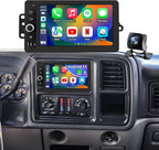 64G Upgrade Car Radio for Chevrolet Silverado 1500/2500/3500 2003-2006, GMC Sierra 1500/2500/3500 2003-2006, 7in Colorado Express Impala Stereo Touch Screen CarPlay Android Auto GPS FM Camera 5GWifi