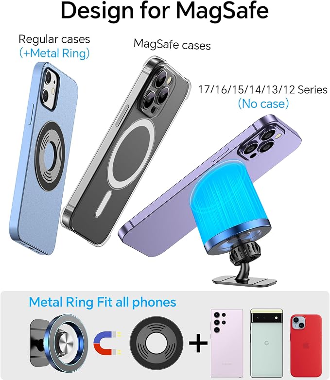 for Magsafe Car Mount【20 Strong Magnets】Magnetic Phone Holder for Car Phone Holder Mount Dash Mounted Holders Cell Phone Holders for Your Car Accessories for Women Men for iPhone 17 16 15 14