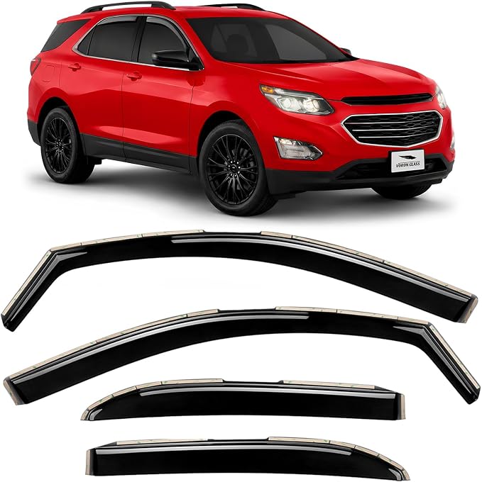 Voron Glass in-Channel Extra Durable Rain Guards for ChevyEquinox 2010-2017, Window Deflectors, Vent Window Visors, 4 Pieces - 220105