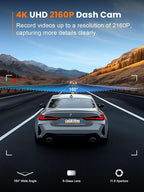 4K Dash Cam Front, Built-in 5G WiFi, 32GB Card Included, Dash Camera for Cars, Mini Dashcam with Super Night Vision, Loop Recording, G-Sensor, 24 Hours Parking Monitor, Support 256GB Max