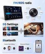 8Core 4G+64G Radio for Honda CRV 2007-2011, Qual-comm Snapdragon Chip, Wireless Carplay Android auto, 9 inch IPS Touchscreen Radio for CRV, Bluetooth GPS 5GWIFI Backup Camera FM RDS SWC