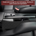 2pcs Car Seat Gap Filler Organizer 11.5 x 8 x 2.1 Inch Leather Universal Car Organizer Storage Box Between Seat and Console for Phone Sunglasses Keys, Pink