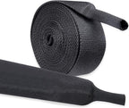 Heat Shrink Braided Sleeving, 2:1 Ratio Shrinkable Fabric Tubing Sleeve Abrasion Protection Cable Wire Sheath (3/4"-25ft)