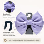 2 Pack Car Purse Hooks, Cute Bow Car Seat Headrest Hook Hanger for Purses and Bags, Space-Saving Car Accessory (Light purple)