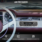 Bluetooth Retro Radio for Classic Vehicles: Single Din Vintage Stereo for Car - AM FM Tuner USB AUX Input Subwoofer RCA Output