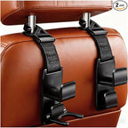 2 PCS Car Seat Headrest Hook, Strong Auto Seat Back Storage Hook Headrest Hanging Organizer, Vehicle Seats Hanger Holder Universal for Purses Handbags Groceries Bags