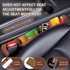 2PCS Car Seat Gap Filler Organizer,Multifunctional Car Gap Fillers with USB and Phone Holder, Universal Car Seat Storage Organizer Between Seats for Phone, Keys, Eyeglasses(Brown)